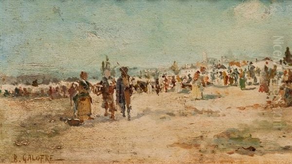 Dia De Mercado Oil Painting by Baldomero Galofre Y Gimenez