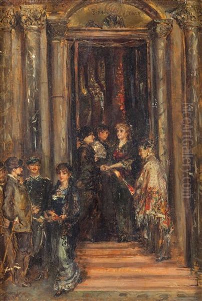 L'uscita Dalla Chiesa Oil Painting by Baldomero Galofre Y Gimenez