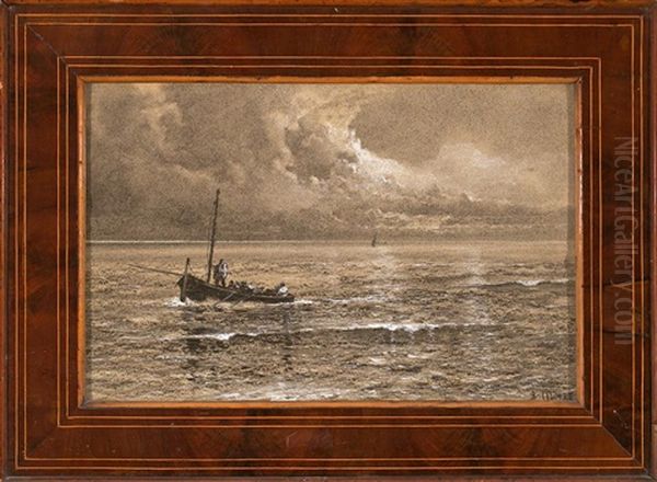 Marina Oil Painting by Baldomero Galofre Y Gimenez