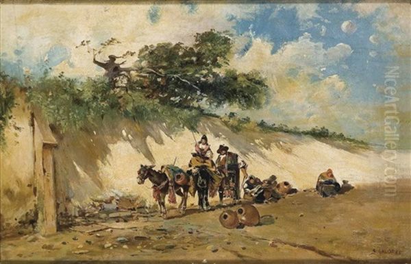 Campamento Gitano Oil Painting by Baldomero Galofre Y Gimenez