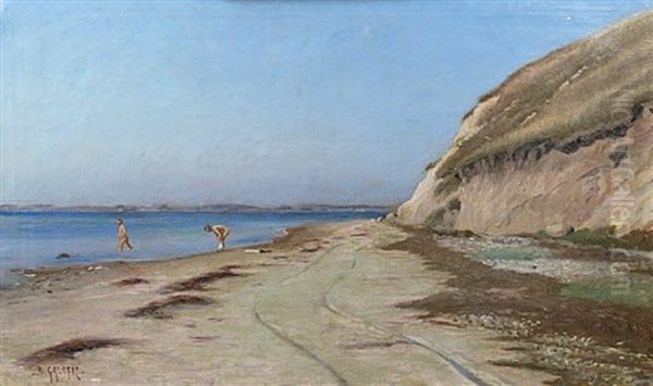 La Baignade Oil Painting by Baldomero Galofre Y Gimenez