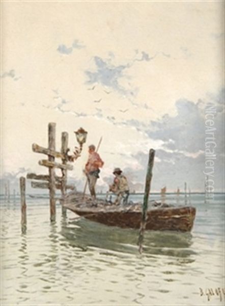 Pescadores De Italia Oil Painting by Baldomero Galofre Y Gimenez