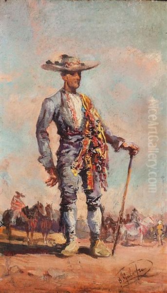 Campesino De Lagartera Oil Painting by Baldomero Galofre Y Gimenez