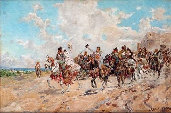 Bodas En Andalucia Oil Painting by Baldomero Galofre Y Gimenez