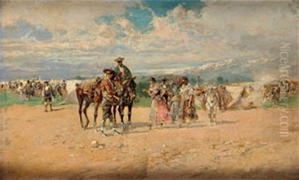 Campamento Gitano Oil Painting by Baldomero Galofre Y Gimenez