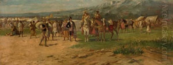 Romeria Oil Painting by Baldomero Galofre Y Gimenez