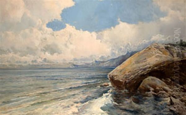 Marina Oil Painting by Baldomero Galofre Y Gimenez