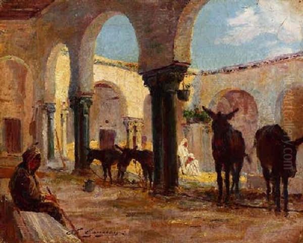 Fischer Mit Ihren Booten Am Strand Von Neapal Oil Painting by Baldomero Galofre Y Gimenez