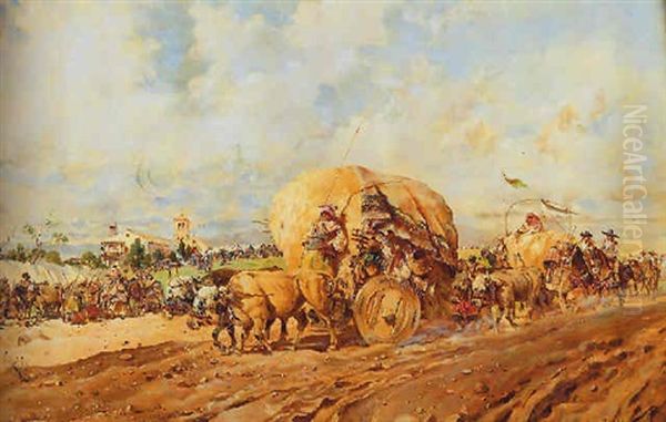 On The Move Oil Painting by Baldomero Galofre Y Gimenez