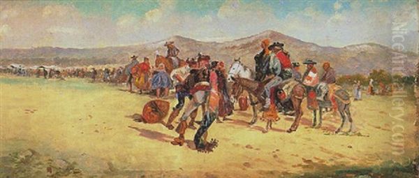 Romeria Oil Painting by Baldomero Galofre Y Gimenez