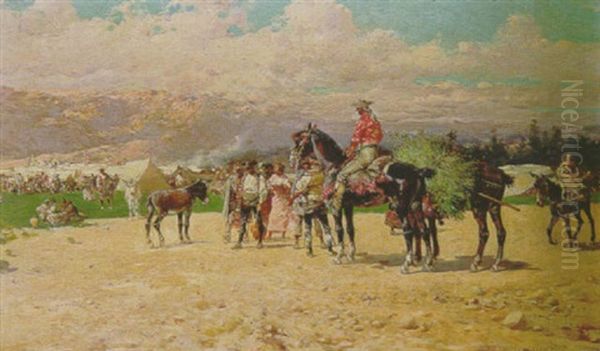 The Country Fair Oil Painting by Baldomero Galofre Y Gimenez