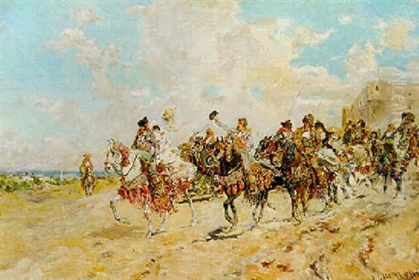 Andalusian Wedding Oil Painting by Baldomero Galofre Y Gimenez