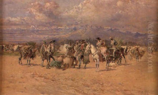 Mercado Oil Painting by Baldomero Galofre Y Gimenez