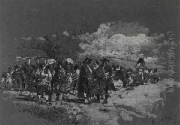 Mercado Oil Painting by Baldomero Galofre Y Gimenez