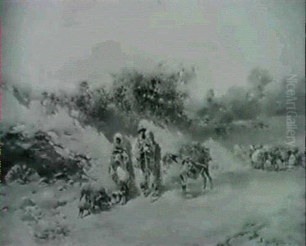 A La Vuelta De La Feria Oil Painting by Baldomero Galofre Y Gimenez