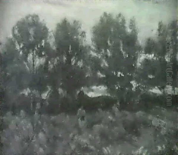 Paisaje De Atardecer Con Figura Oil Painting by Enrique Galwey Y De Garcia