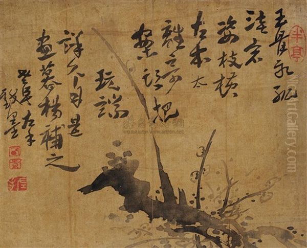 Plum Oil Painting by Gao Fenghan