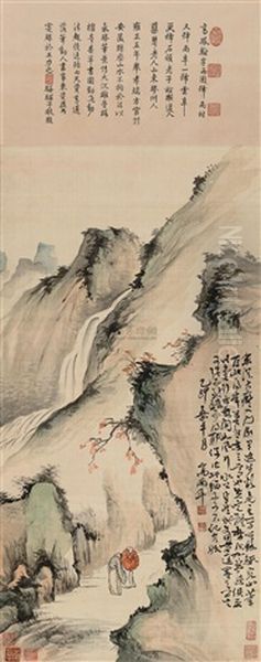 Landscape With Figures Oil Painting by Gao Fenghan