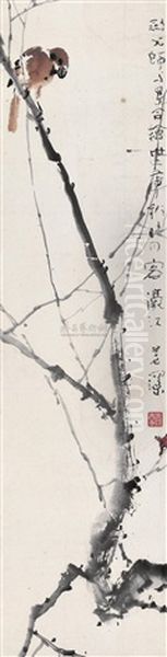 Tree And Insects Oil Painting by Gao Jianfu