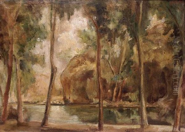 The Yarkon Oil Painting by Aharon Avni