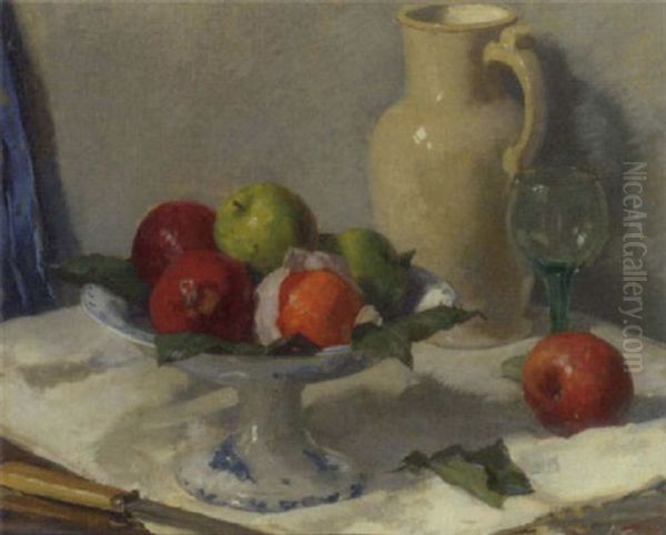 A Still Life With Apples Oil Painting by Solomon Garf