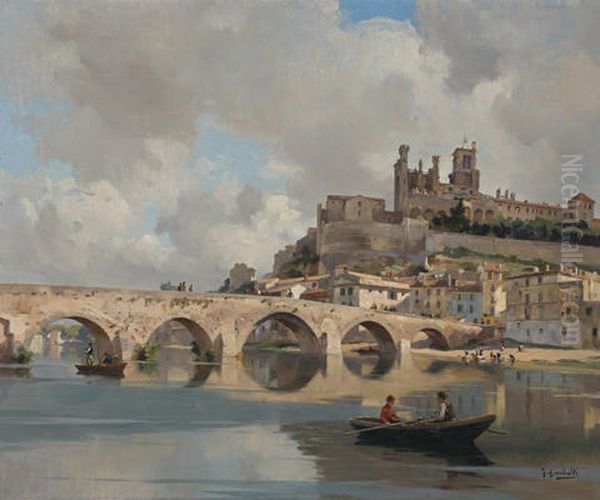 Vue De Beziers Oil Painting by Joseph Garibaldi