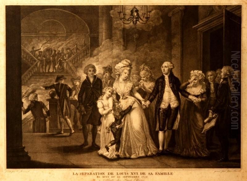 La Separation De Luis Xvi Da Sa Famille Oil Painting by Jean Jacques I Avril