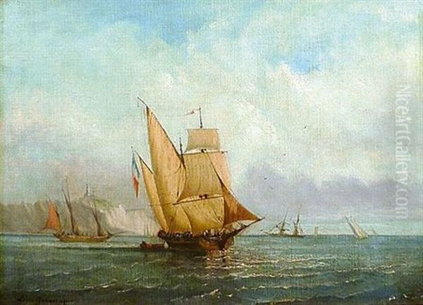 Voilier Francais Au Large Des Cotes Oil Painting by Ambroise-Louis Garneray
