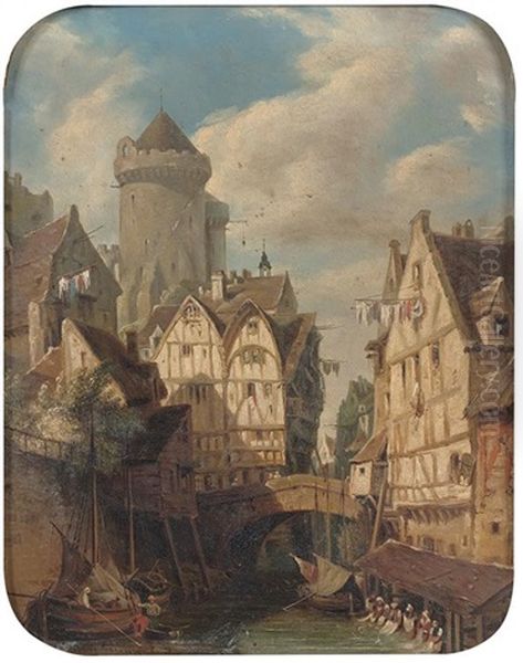 Vue D'une Ville Oil Painting by Hippolyte Garneray