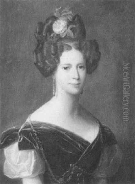 Portrait D'une Elegante Oil Painting by Hippolyte Garneray