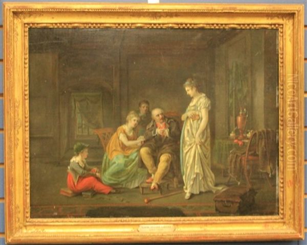 Untitled Oil Painting by Etienne-Barthelemy Garnier