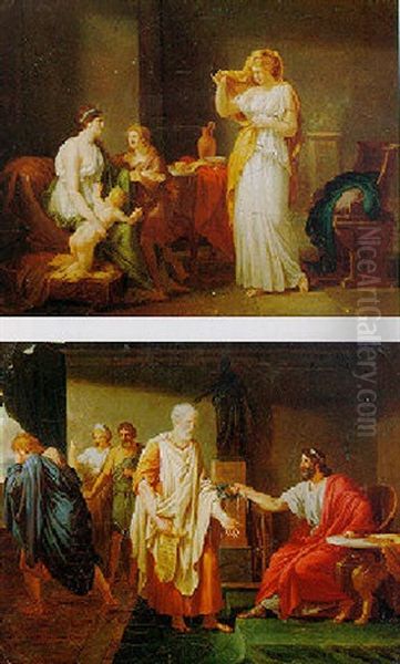 Sophocles Before The Magistrat Of Athens Oil Painting by Etienne-Barthelemy Garnier