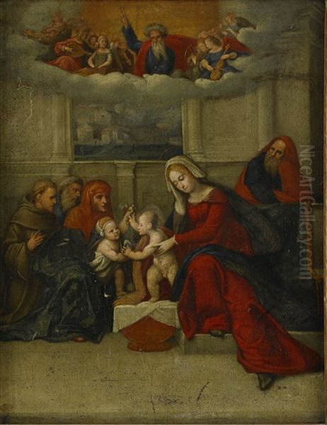 Madonnan Med Barnet Och Sankt Anna Oil Painting by Benvenuto Tisi da Garofalo