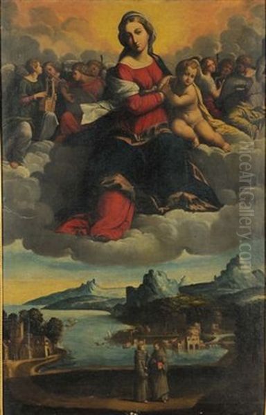 Madonna In Gloria Oil Painting by Benvenuto Tisi da Garofalo