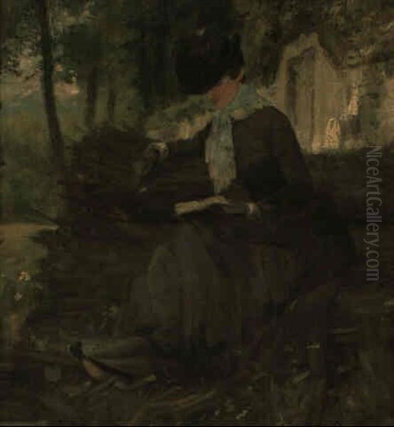 A Quiet Read Oil Painting by Eduardo Leon Garrido