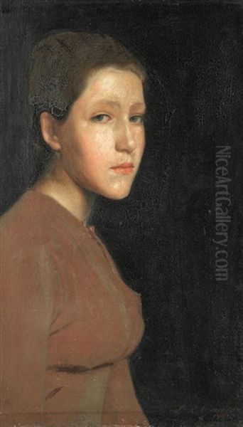 Portrait Of A Young Girl Oil Painting by Leandro Ramon Garrido