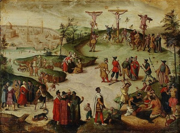 Golgotha Oil Painting by Lucas Gassel