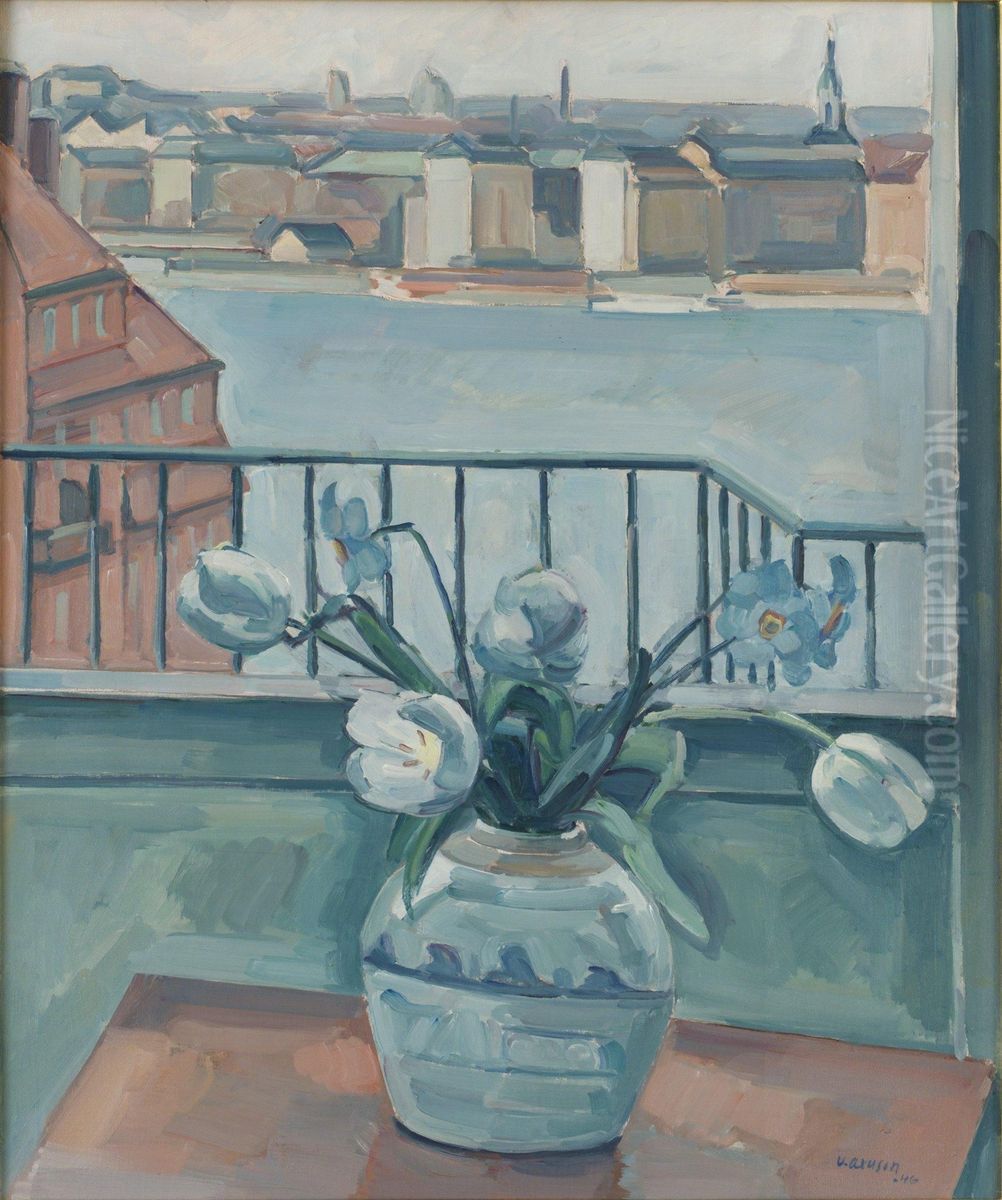 Stockholmsmotiv Oil Painting by Victor Axelson