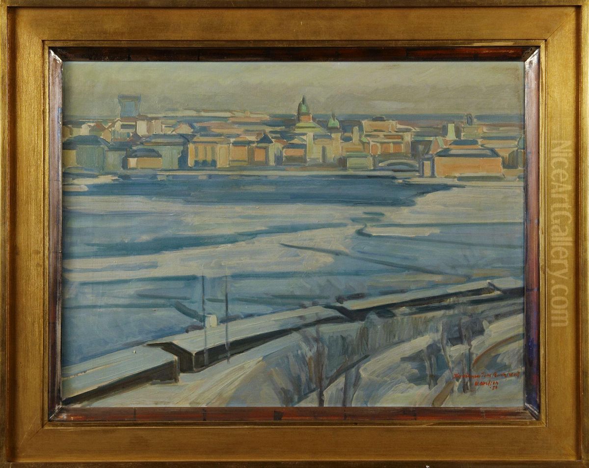 Utsikt Over Riddarfjarden Oil Painting by Victor Axelson