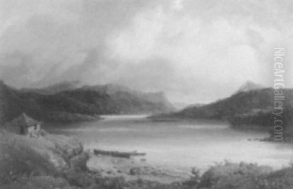 Lac Katrine Oil Painting by Jean-Baptiste-Georges Gassies