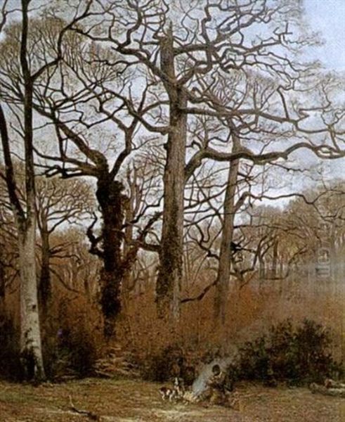 Vieille Futaie En Hiver Oil Painting by Jean-Baptiste-Georges Gassies