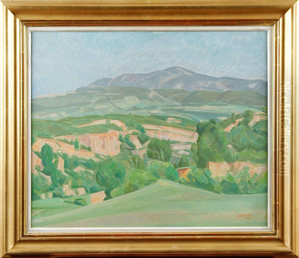 Odelandskap,provence Oil Painting by Victor Axelson