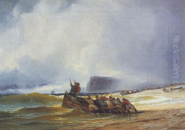 Helgoland Oil Painting by Heinrich Gaetke