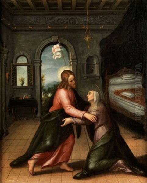 Der Auferstandene Jesus Begegnet Maria Oil Painting by Bernardino Gatti, Il Sojaro
