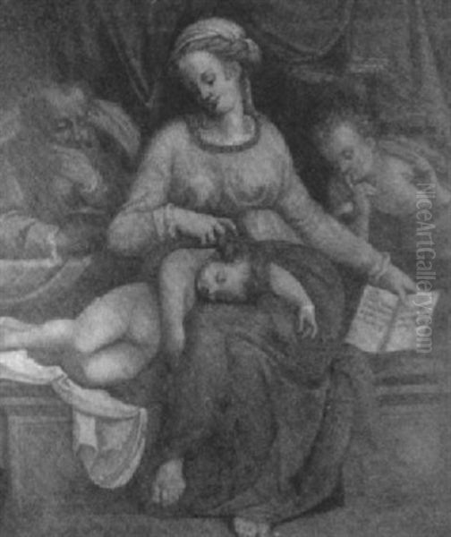La Sainte Famille Oil Painting by Bernardino Gatti, Il Sojaro