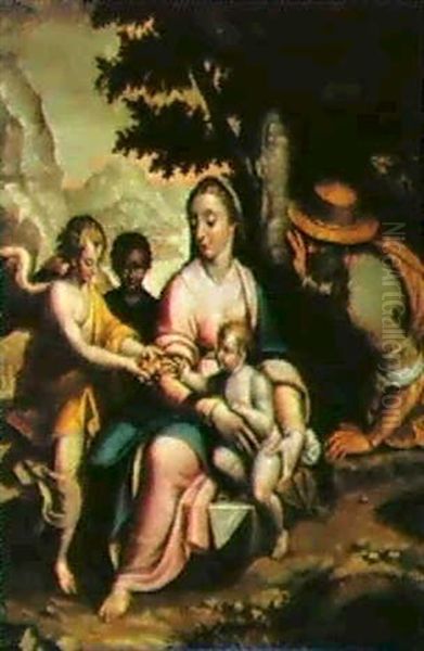 Sacra Famiglia Oil Painting by Bernardino Gatti, Il Sojaro