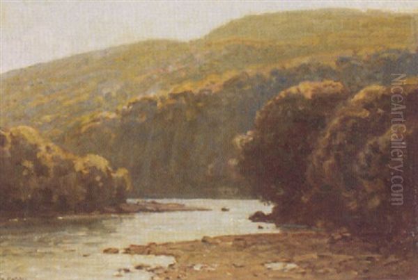 Sihltal Oil Painting by Hermann Gattiker