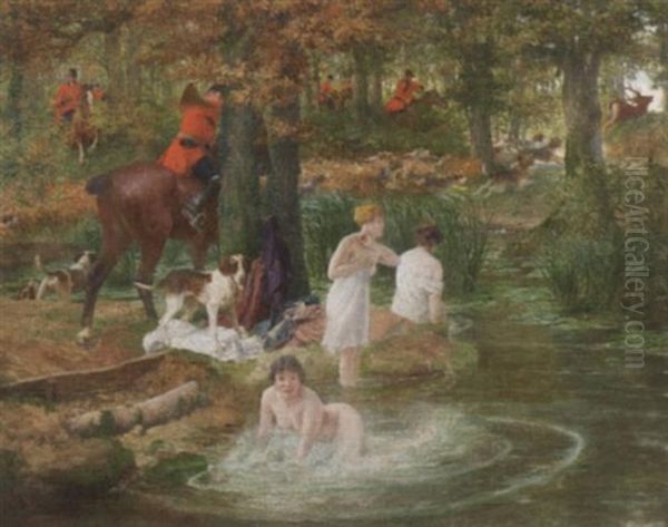 Uberraschende Begegnung Oil Painting by Alphonse Gaudefroy