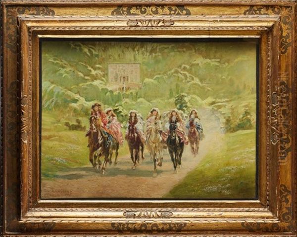 Morning Ride Oil Painting by Carlo Gaudina