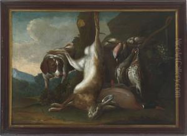 Jagdstillleben Oil Painting by Leopold Axtmann